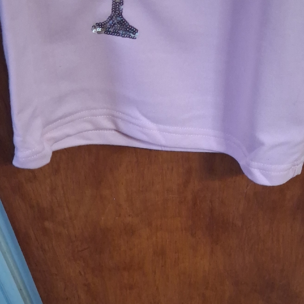 Pink Wide Leg Pants with Sequin Glass Design - Picture 6 of 8